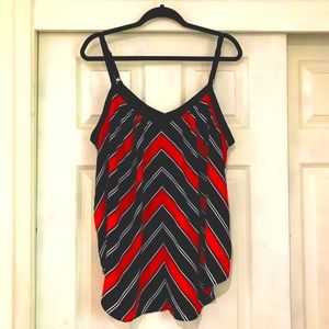 NWOT: Torrid 0X Red, White + Blue Striped Tank